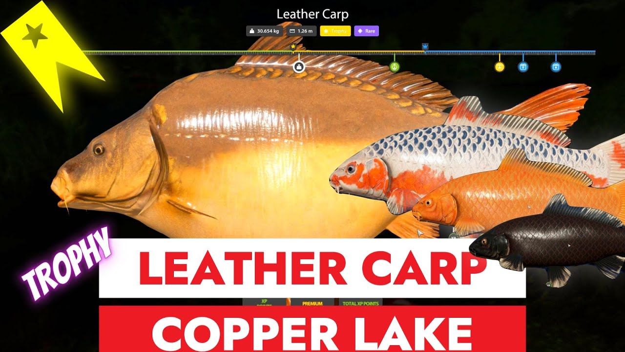 RUSSIAN FISHING 4 - RF4 - TROPHY LEATHER CARP -  COPPER LAKE