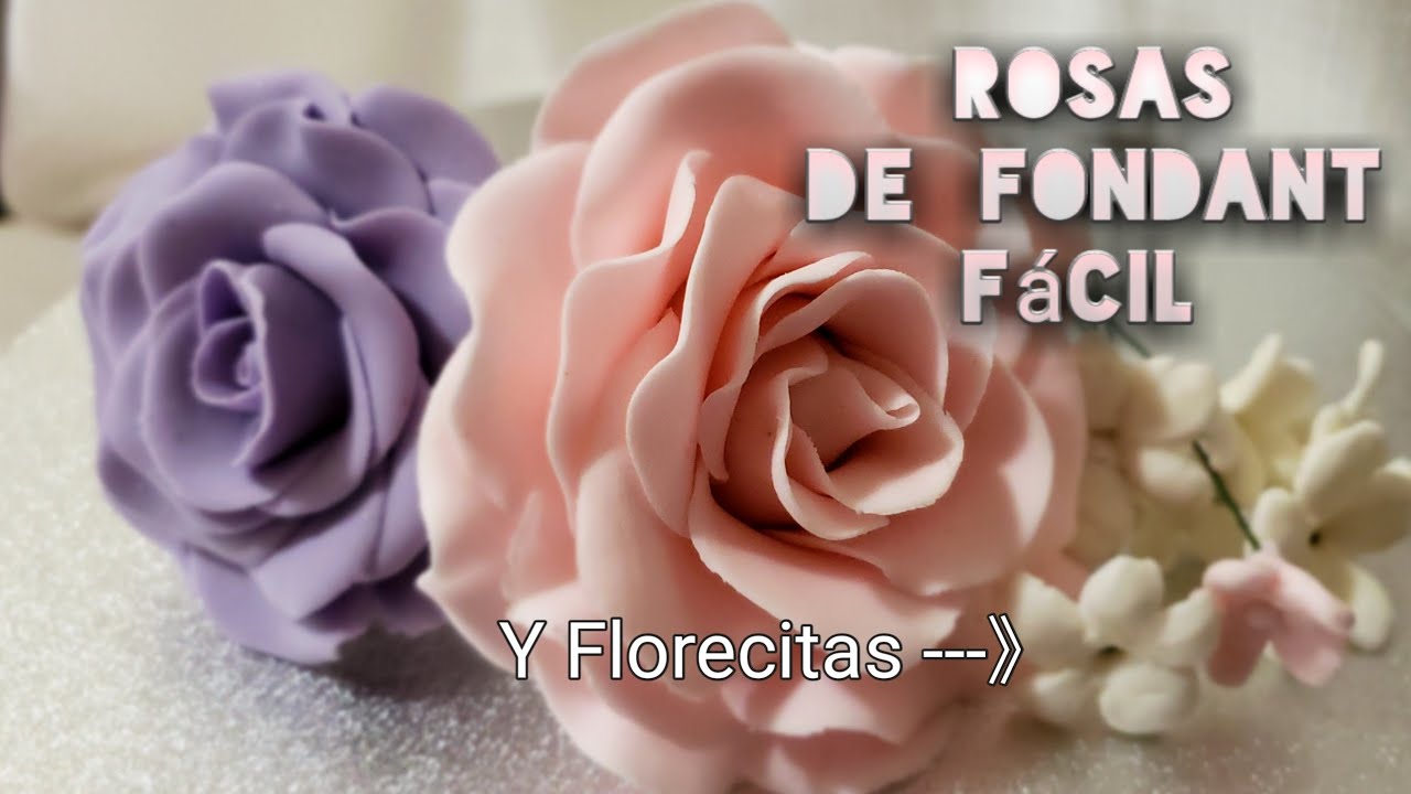 Rosas de Fondant fácil + Florecitas