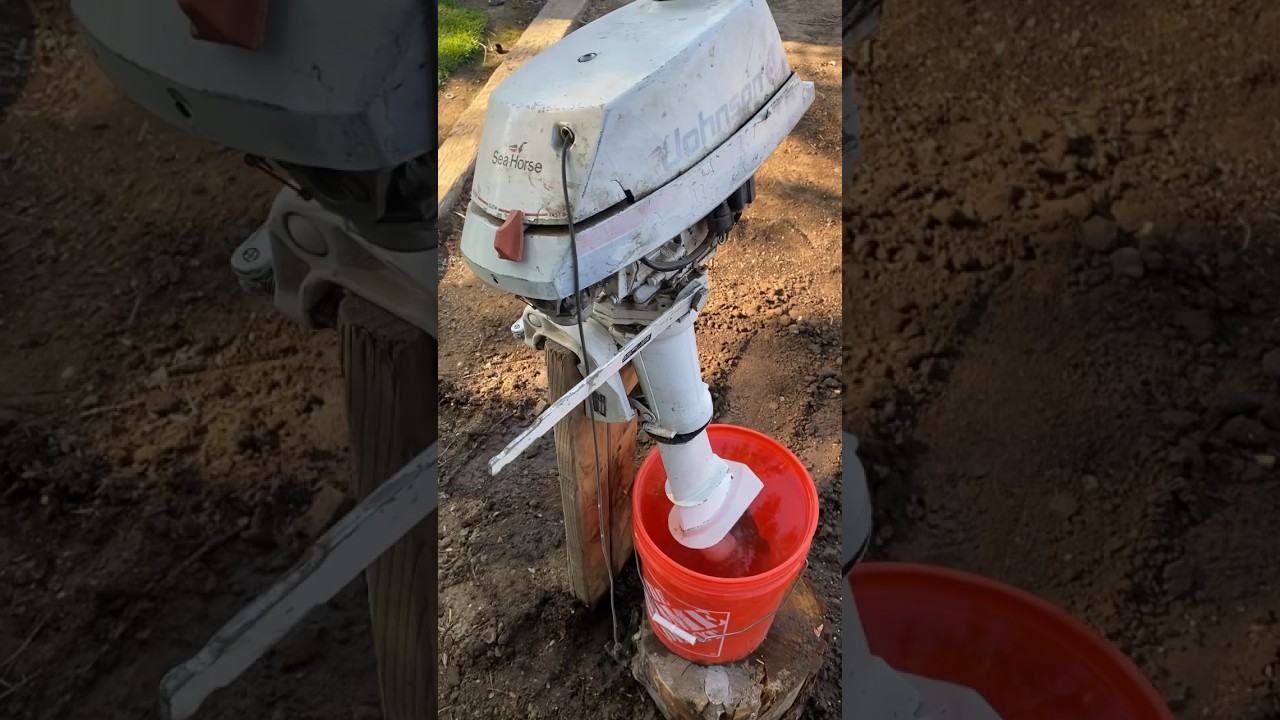 FREE BOAT MOTOR WILL IT START? #johnboat#boat#build#project#diy#engine#free#cars#boats#fishing#short