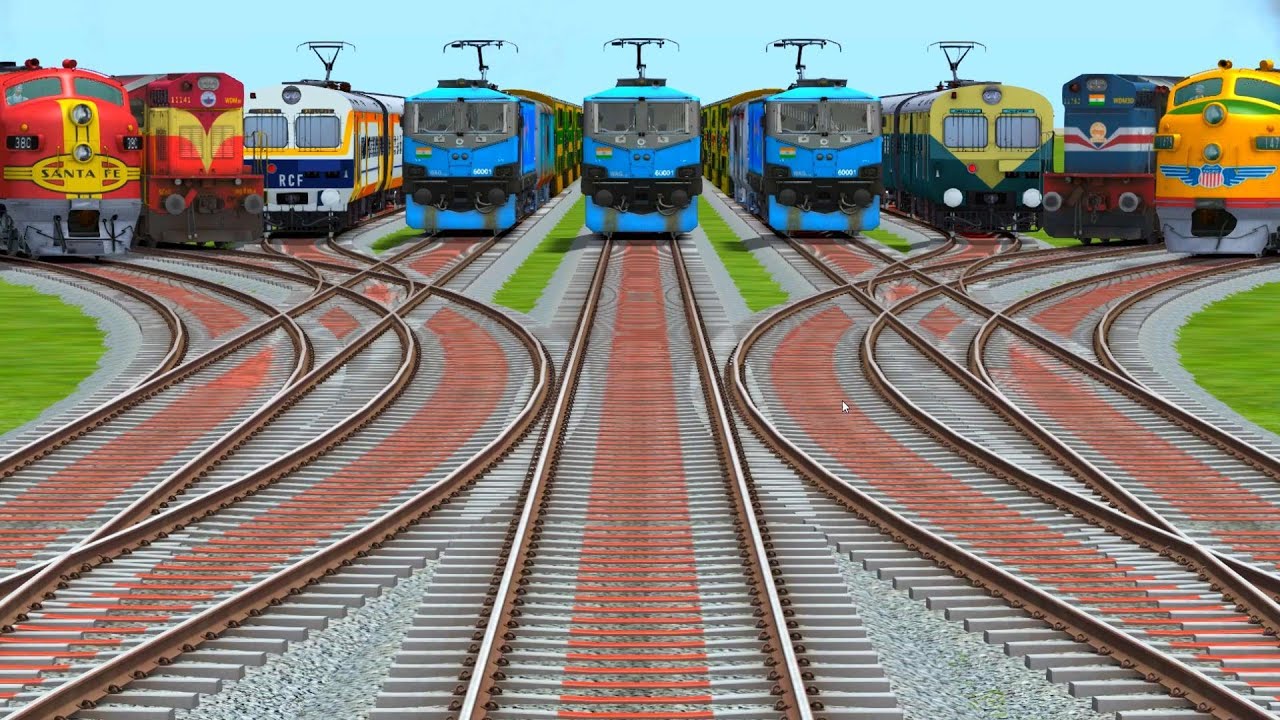 8 Rails Crossing On Daimond 3D Curved Animated Railroad Tracks Risky Tracks || train wold4 