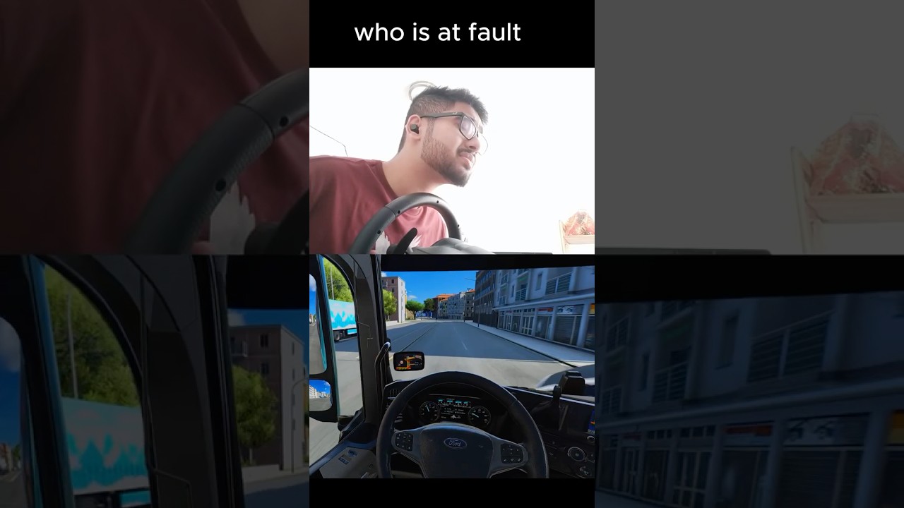 Who is at fault #ets2 #gaming #truckdriver