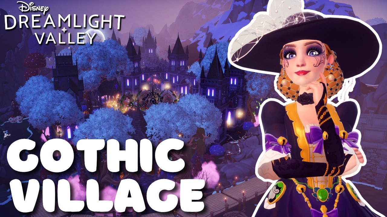 GOTHIC VILLAGE in Disney Dreamlight Valley 🖤 SINISTER BUNDLE | Decorating Glamour Gulch