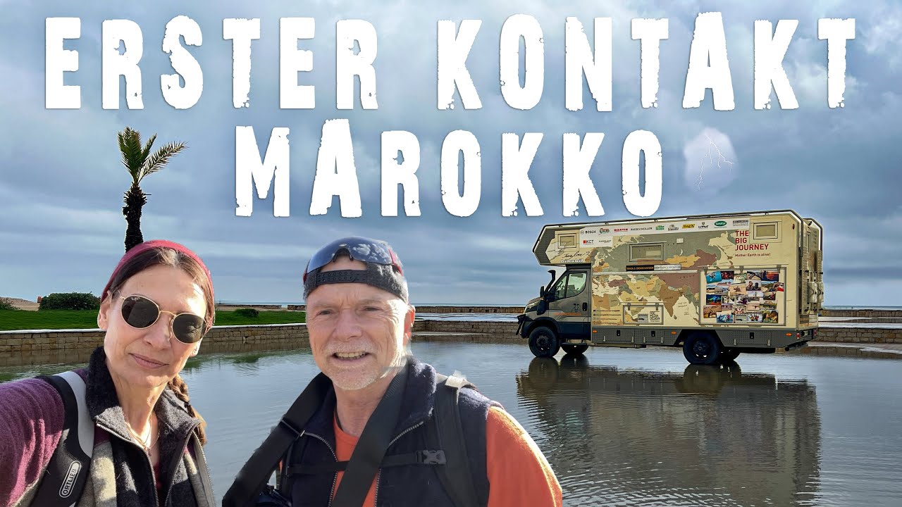 NERVENKITZEL MIT WOHNMOBIL IM AFRIKANISCHEN VERKEHR. Billig tanken. Marokkanische Autobahn. Unwetter