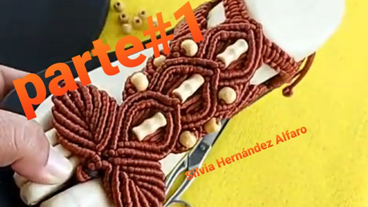Sandalia macramé tejida parte# 1