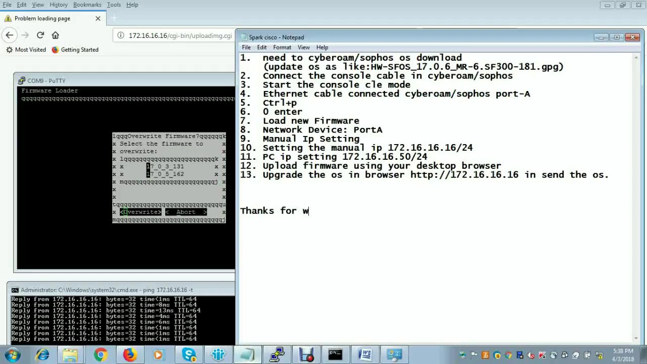 How to install Cyberoam OS or Sophos OS