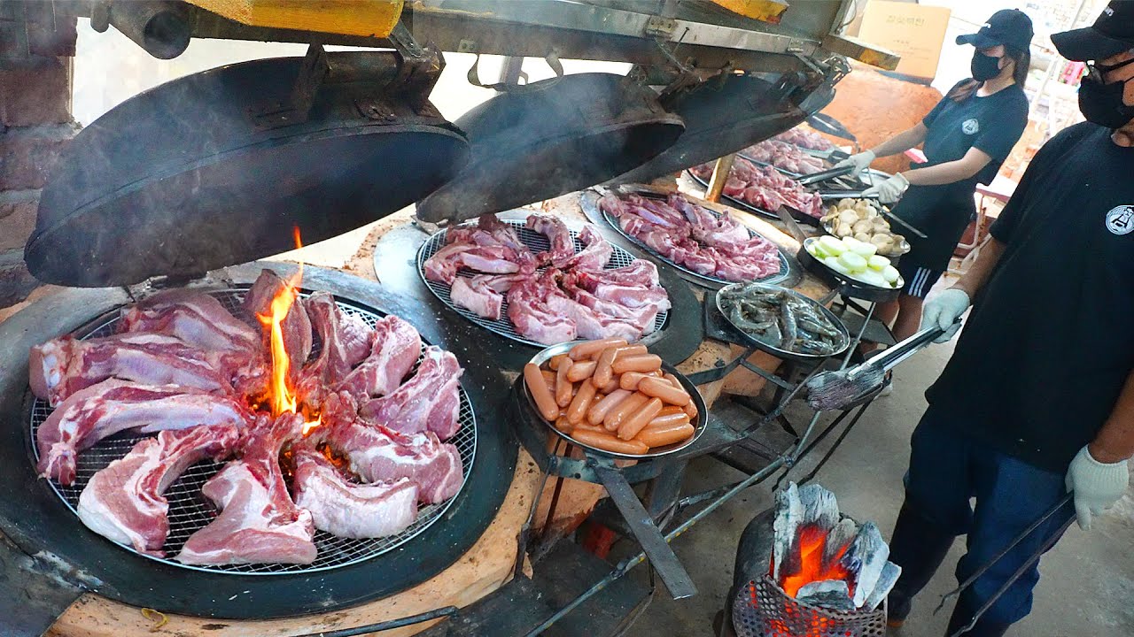 주5일 문 여는데 하루 400대 팔리는 통갈비?? 막노동한 목돈으로 직접 벽돌쌓은 사장님! 역대급 경치의 줄서서 먹는 매장┃Korean BBQ / Korean street food