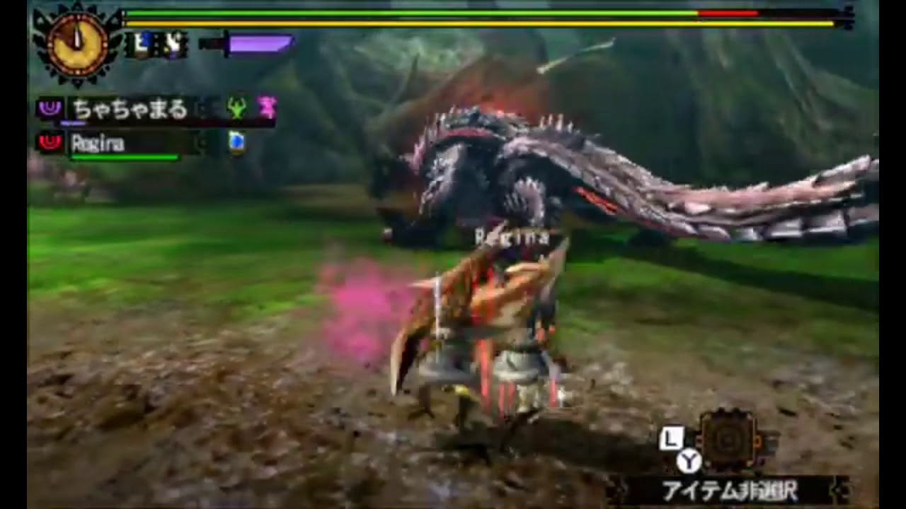 【MH4G】Lv140ジンオウガ亜種 生産大剣ペア 02′22”43 with Regina