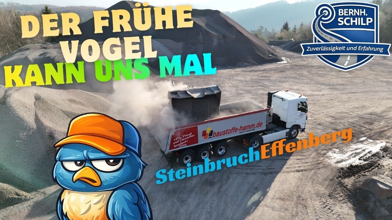 Wenn der Tag im Steinbruch erwacht 🌄🚛 – LKW-Tour im Sonnenaufgang
