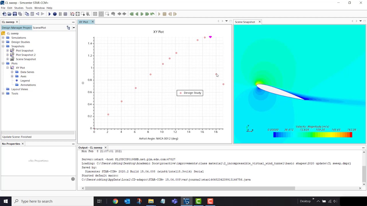 STAR-CCM+ 2d wing build, mesh, run, validation, and automation