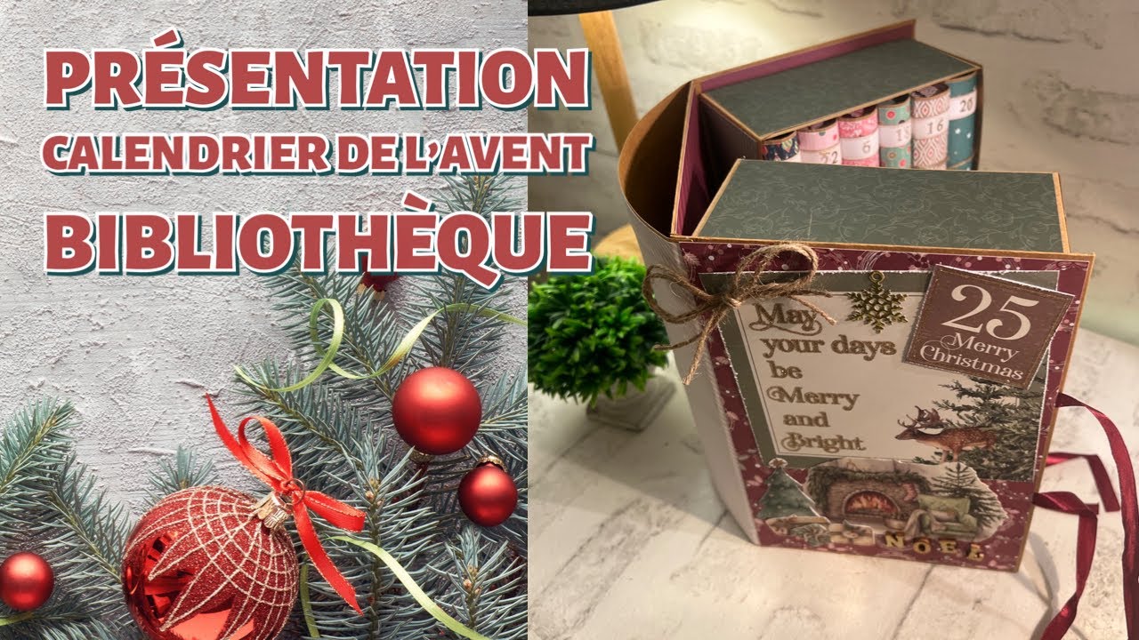 Scrapbooking, présentation du calendrier de l’Avent, bibliothèque, 100 % action