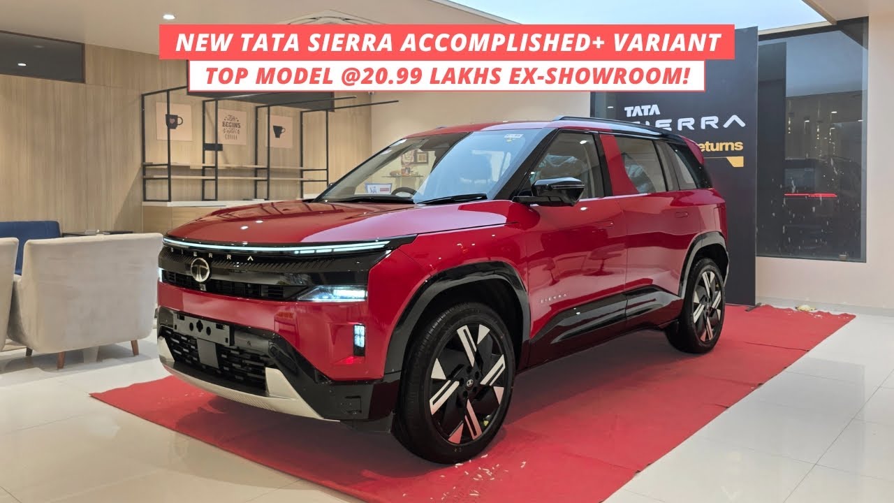 New Tata Sierra Top Model 2025 Walkaround | Tata Sierra Accomplished Plus | Sierra Red colour