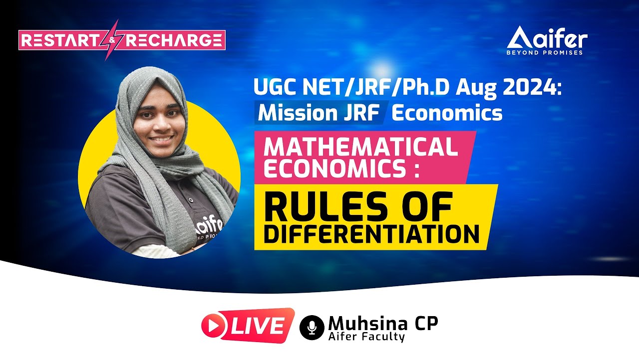 Rules of Differentiation | Mission JRF Economics | Restart & Recharge | UGC NET/JRF/PhD Aug 2024