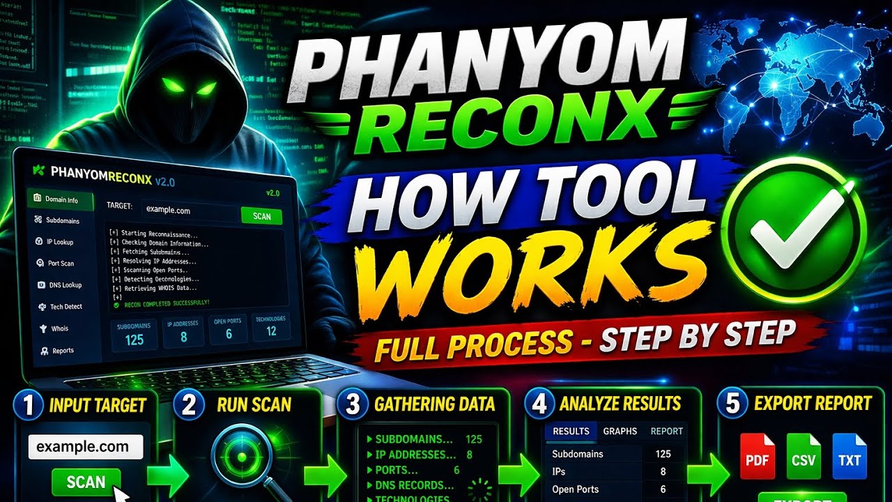 🚀 PhantomReconX | Advanced Recon Tool #shorts #cybersecurity #ethicalhacking #tools  #explore #viral