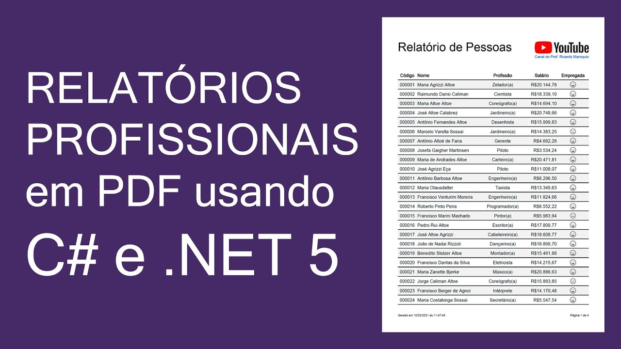Geração de Relatórios Profissionais em PDF usando C# e .NET 5