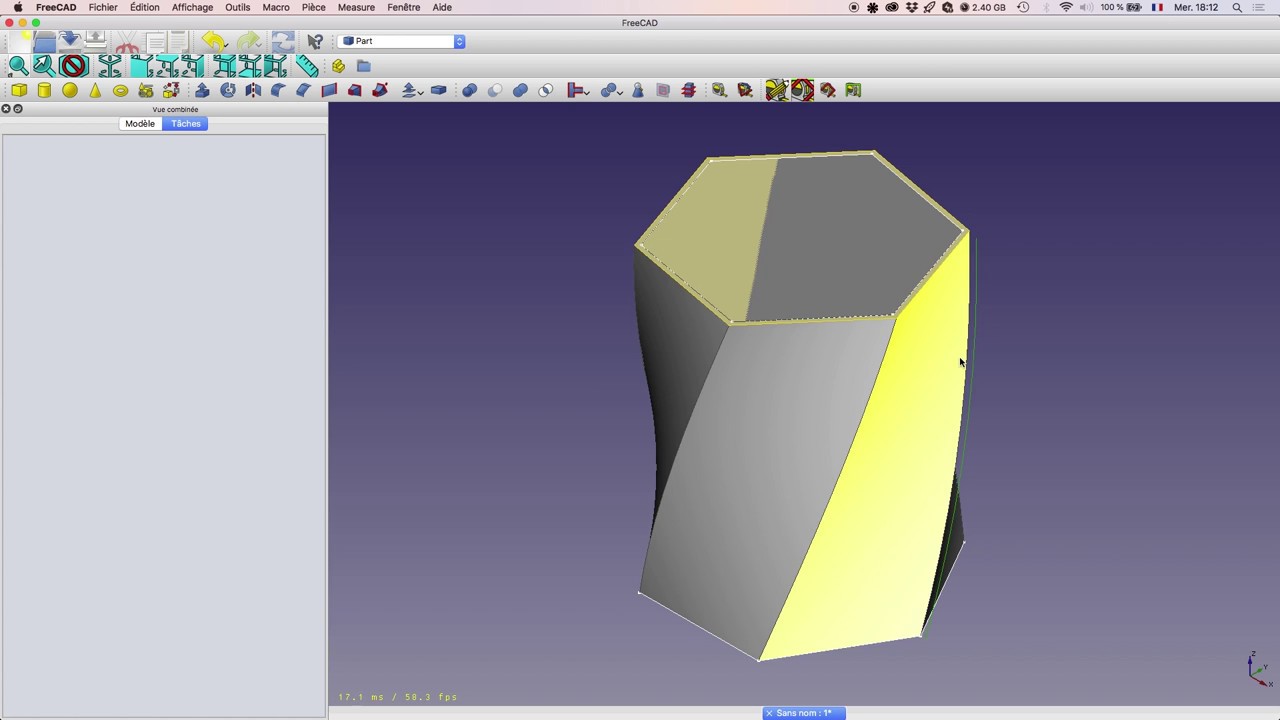 Tutoriel FreeCAD 0.17 - Créer un vase hexagonal en hélice