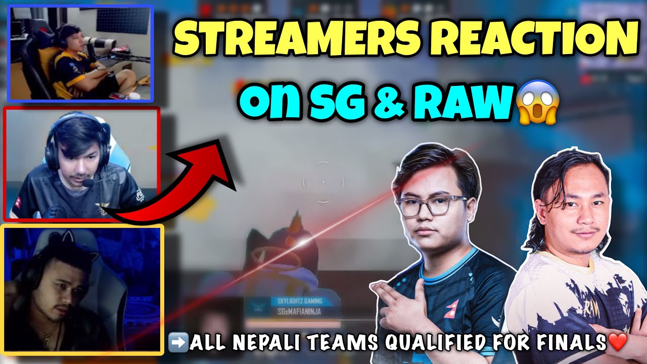 Streamers and Casters Reaction On SG & RAW🔥🇳🇵, in PMPL SA League💐|  PUBGM NEPAL✅ - PasangV2