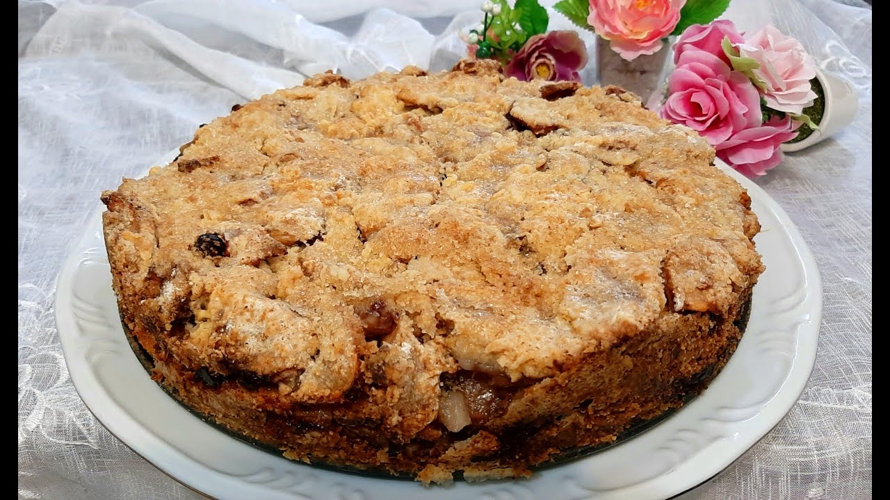 Яблочный пирог с бананом! Хрустящий, простой и легкий в приготовлении.