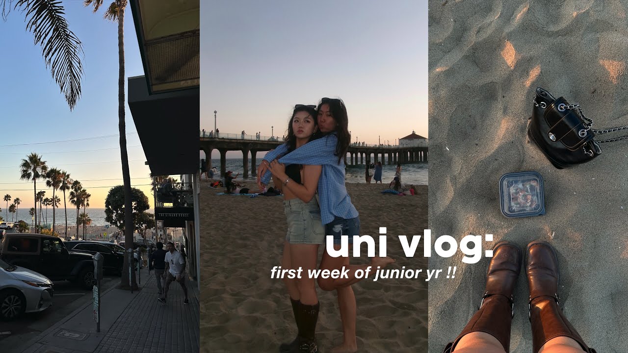 first week of junior yr @usc 🐚 | new classes, grwm, new nails, unboxing, beach day, etc.