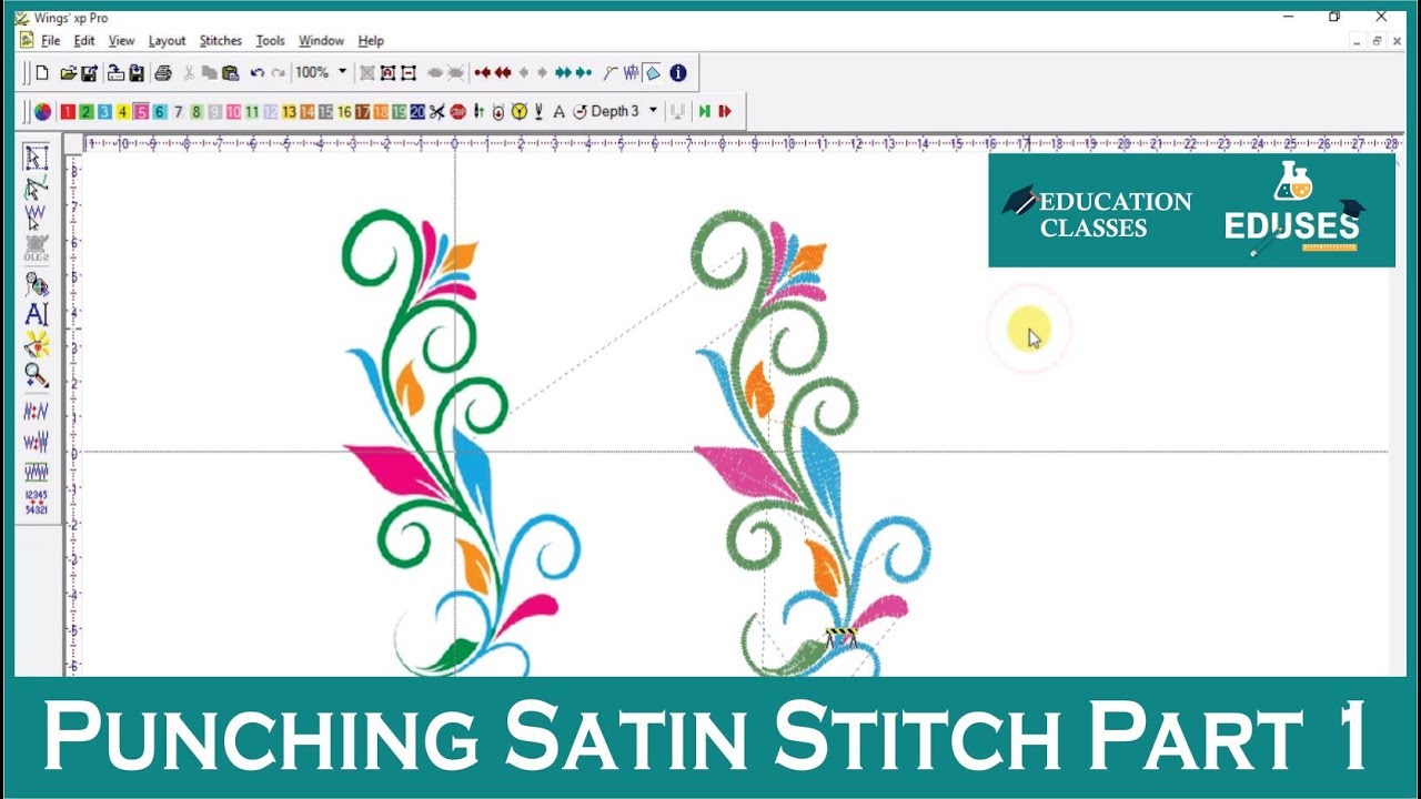 How to Punch/Draw Satin stitch Part 1