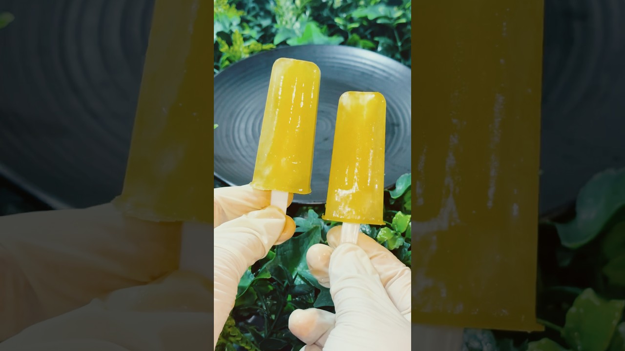 Homemade orange popsicle #icecream #homemade #popsicle #shorts @Itsmuntahakhanam
