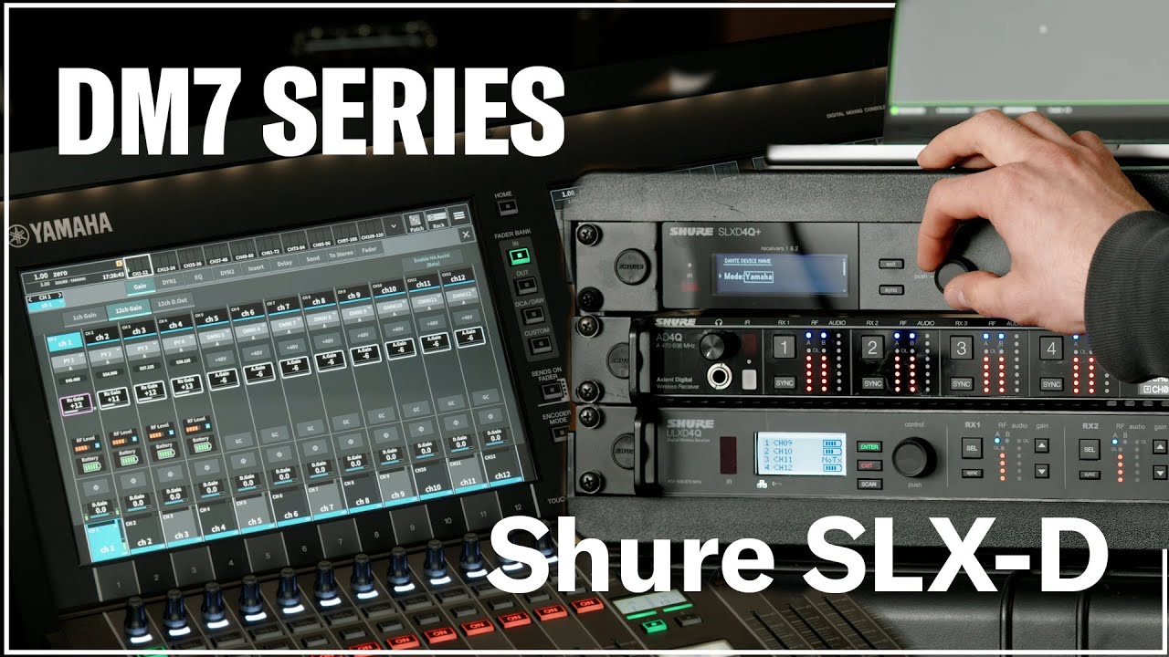 Управление акустическим пультом Shure SLX-D из серии Yamaha DM7.