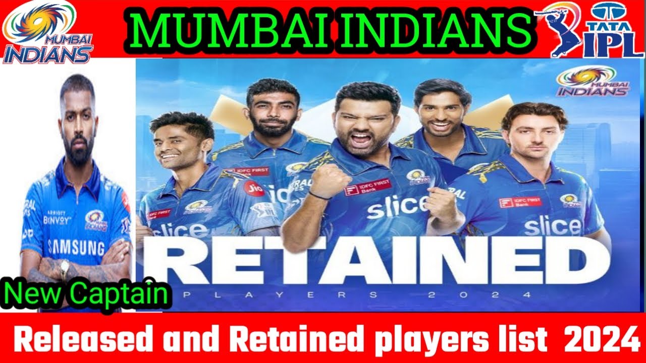IPL 2024 Mumbai Indians retained and Released Players List | IPL 2024 MI squad | MI New squad |