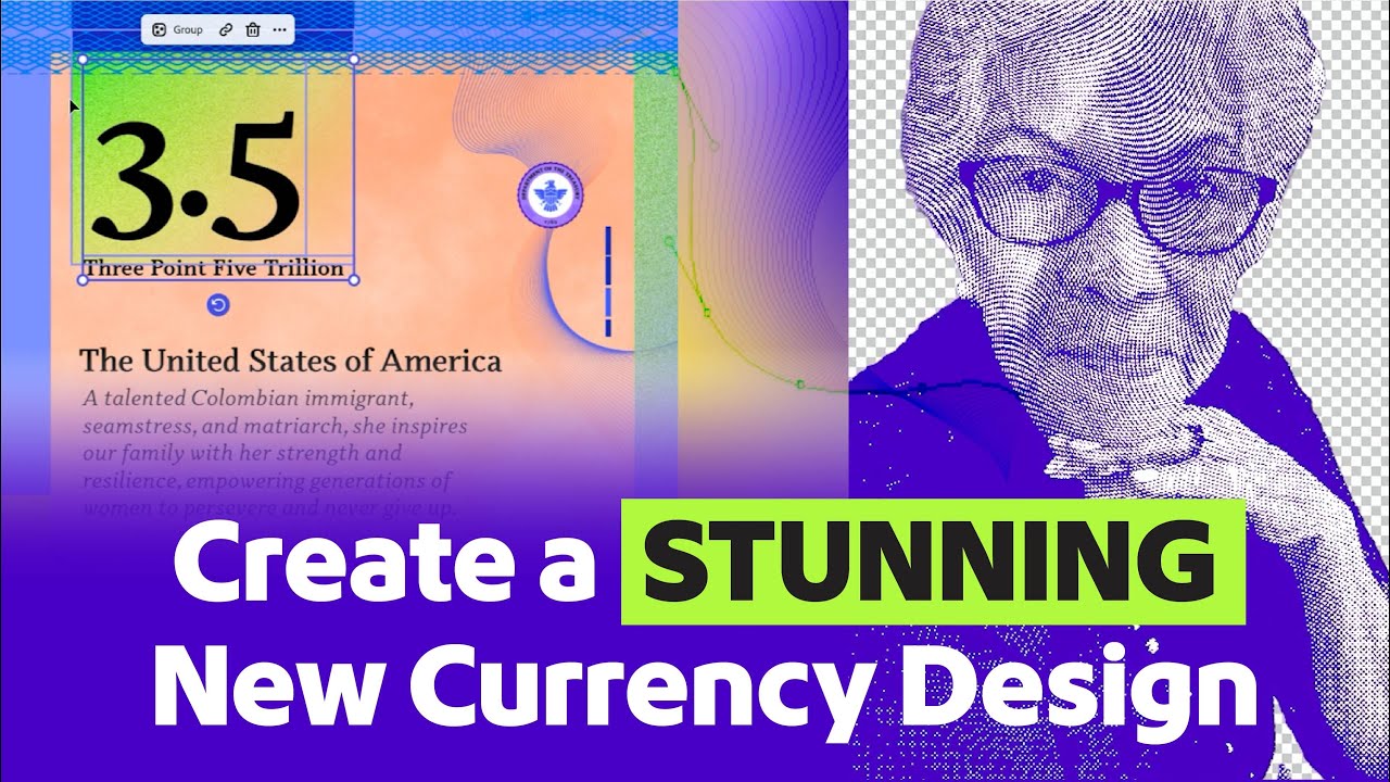Creating a STUNNING New Currency Design using Adobe Photoshop, Illustrator & Express!