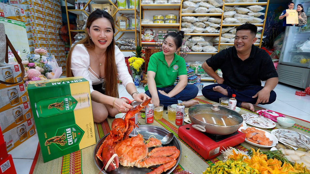 Đại tiệc hải sản Phan Diễm chào đón Cẩm Tiên TV về Sài Gòn ăn Tết cùng A Hải Sapa TV