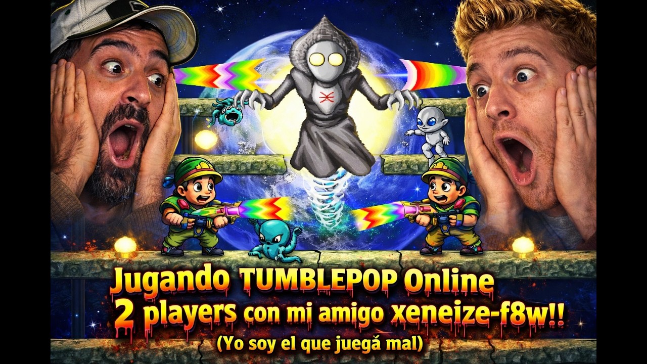 Jugando Tumblepop Online 2 players con mi amigo  xeneize-f8w!! (Yo soy el que juega mal)