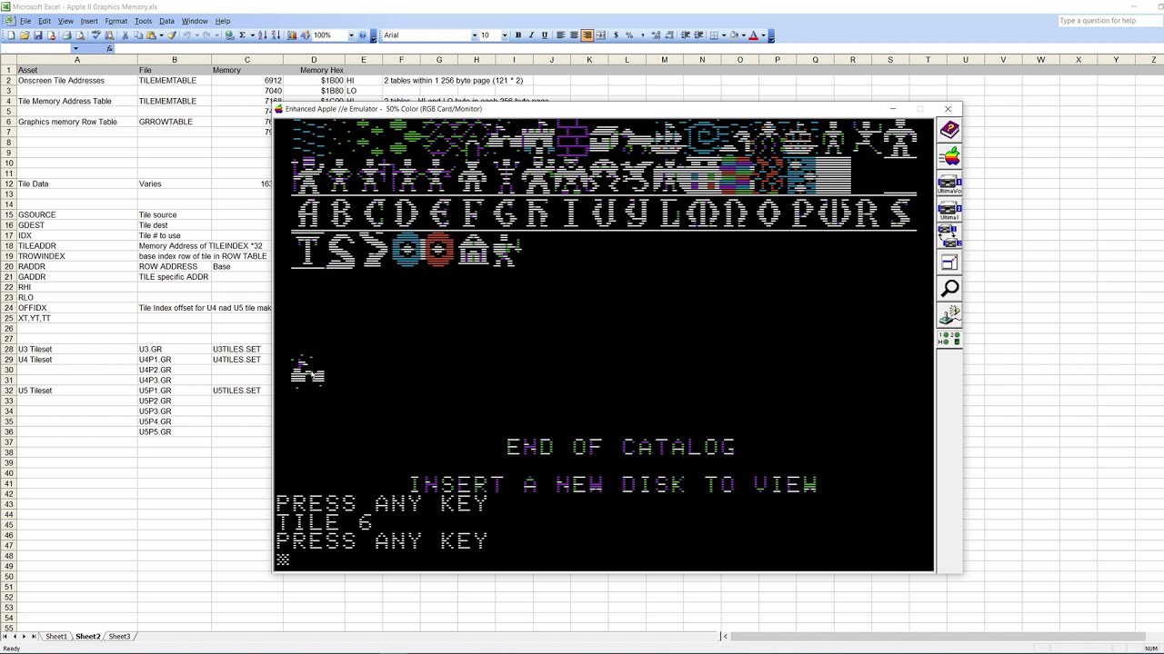 RetroGame Programming - Ultima-style graphics tile engine for Apple II (Part 2 - The Tile Sets)