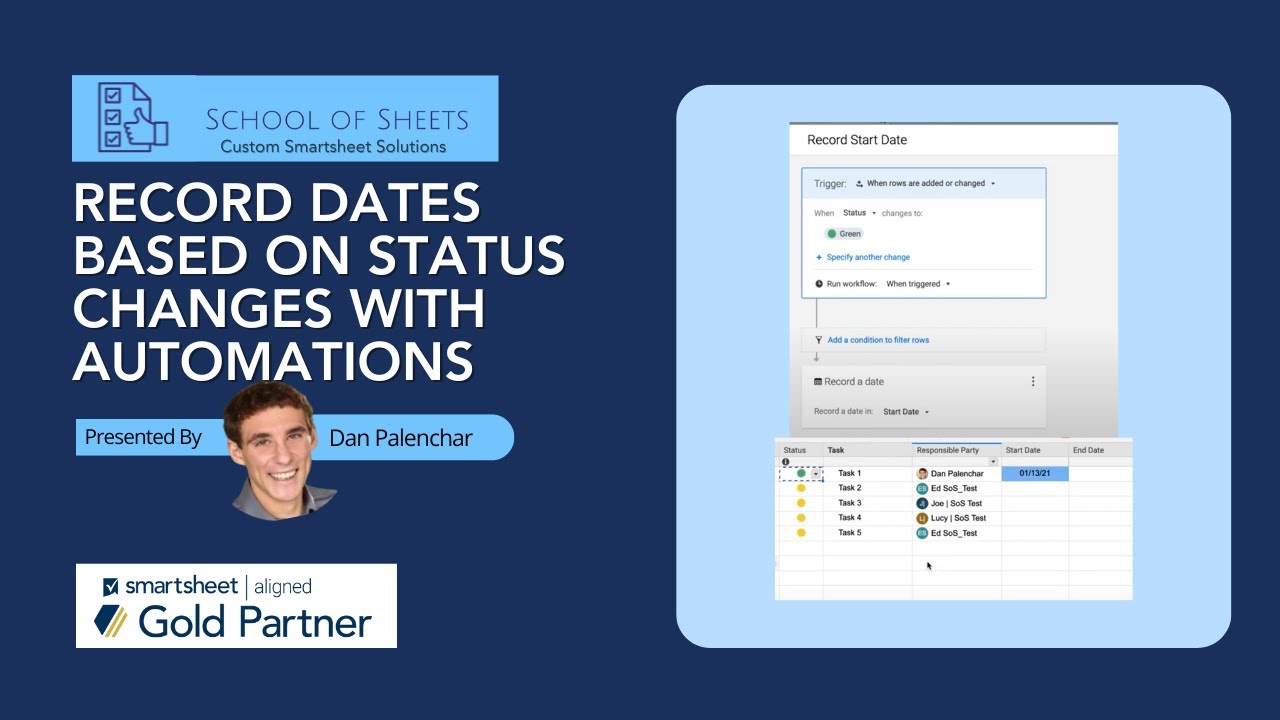 Record Dates Based on Status Changes with Smartsheet Automations | Smartsheet Tutorial