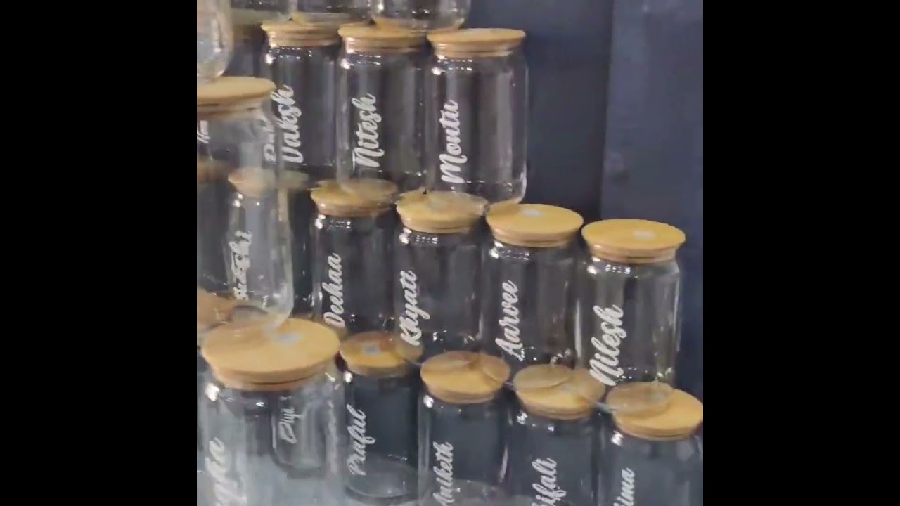 Personalized Glass Can with Straw