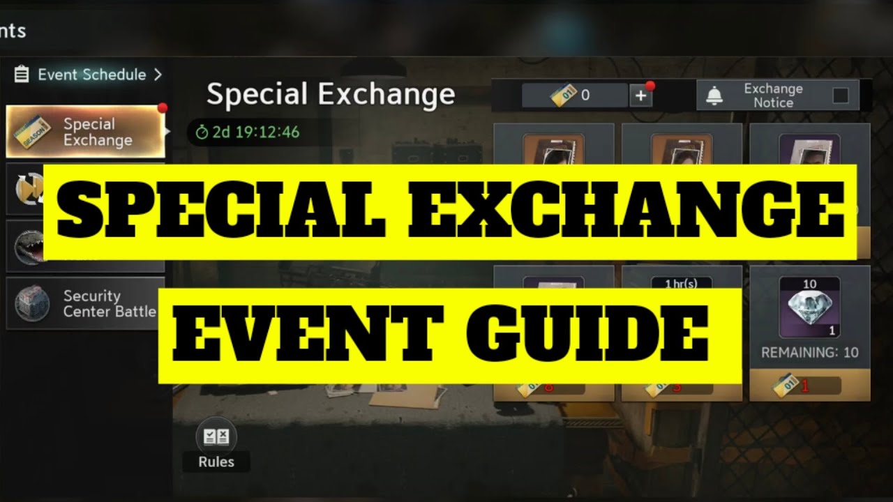 Special Exchange Event Guide In Resident Evil Survival Unit 