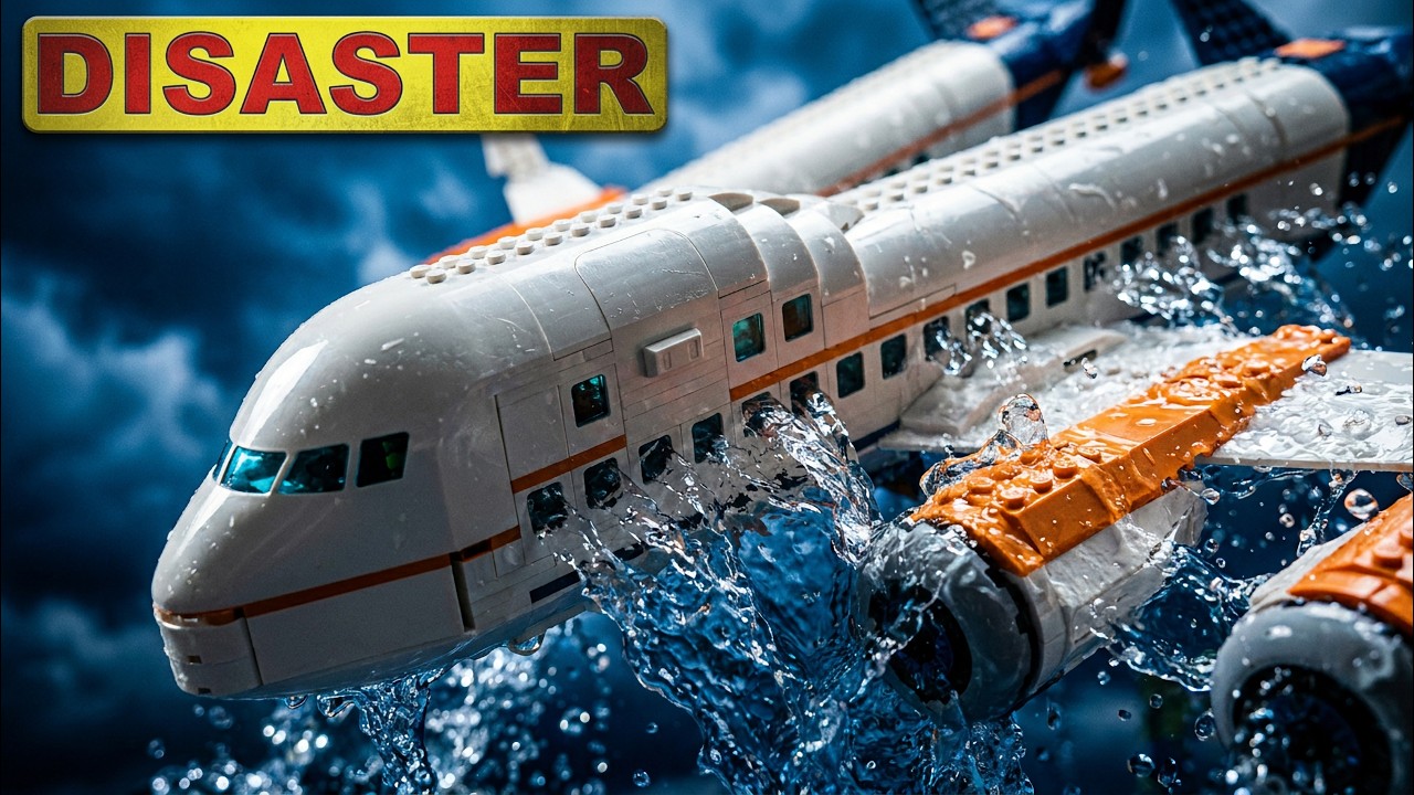 LEGO FLOOD PLANE - EVOLUTION of a WATER BOTTLE  - Disaster Movie 4K 60 Fps