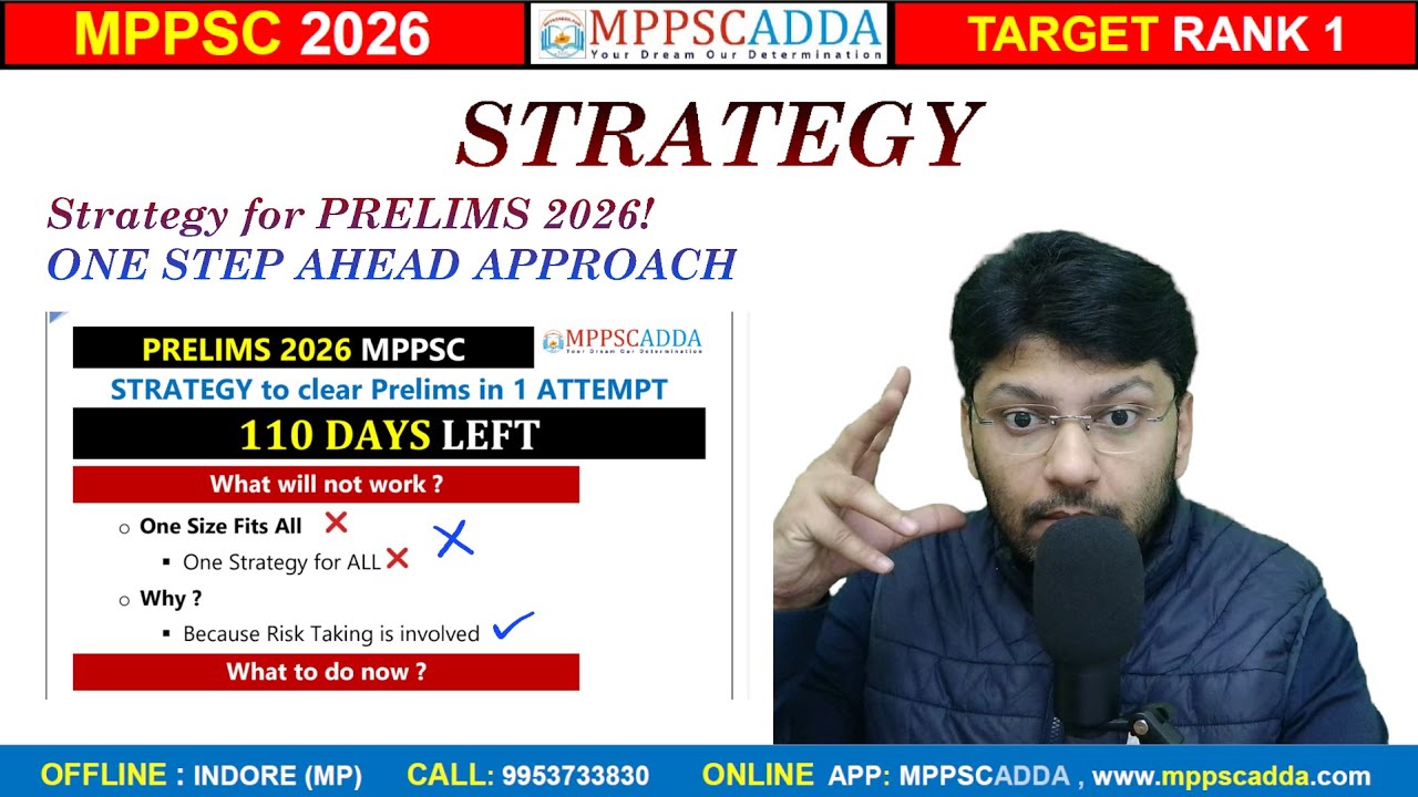 STRATEGY to clear PRELIMS in 1 Attempt ! ONE STEP AHEAD Approach #mppscadda #mppsc2026