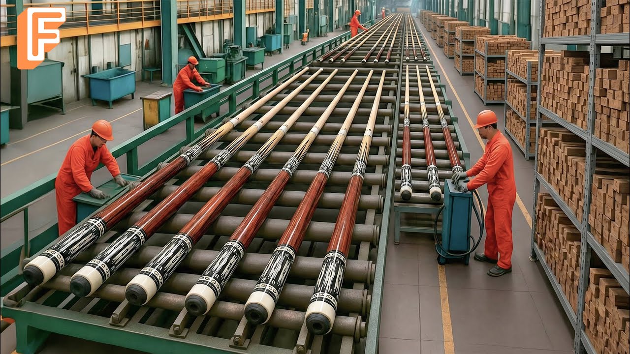 How Millions Of Billiard Cues Are Made Inside Massive Manufacturing Factory