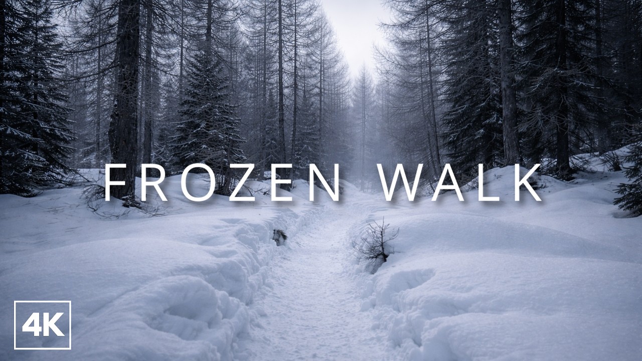 Silent Winter Walk — Snowy Forest & Frozen Lake