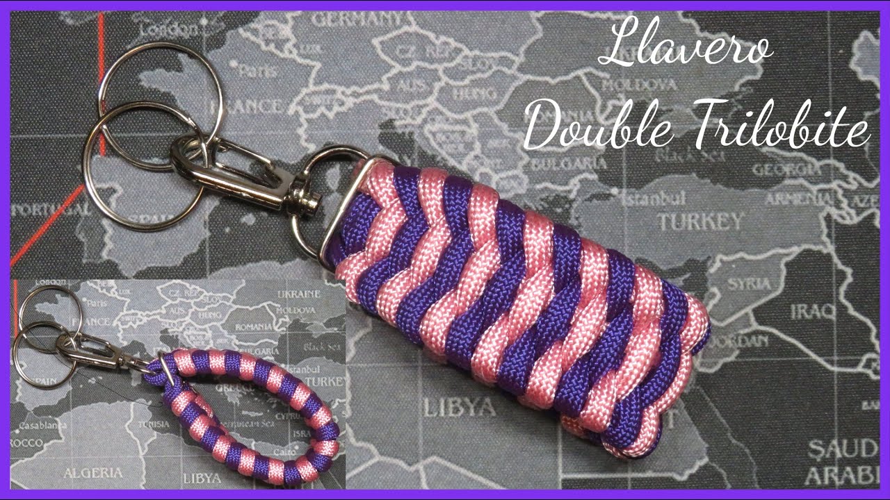 LLAVERO Paracord DOUBLE TRILOBITE (con mosqueton) - Paracord Keychain