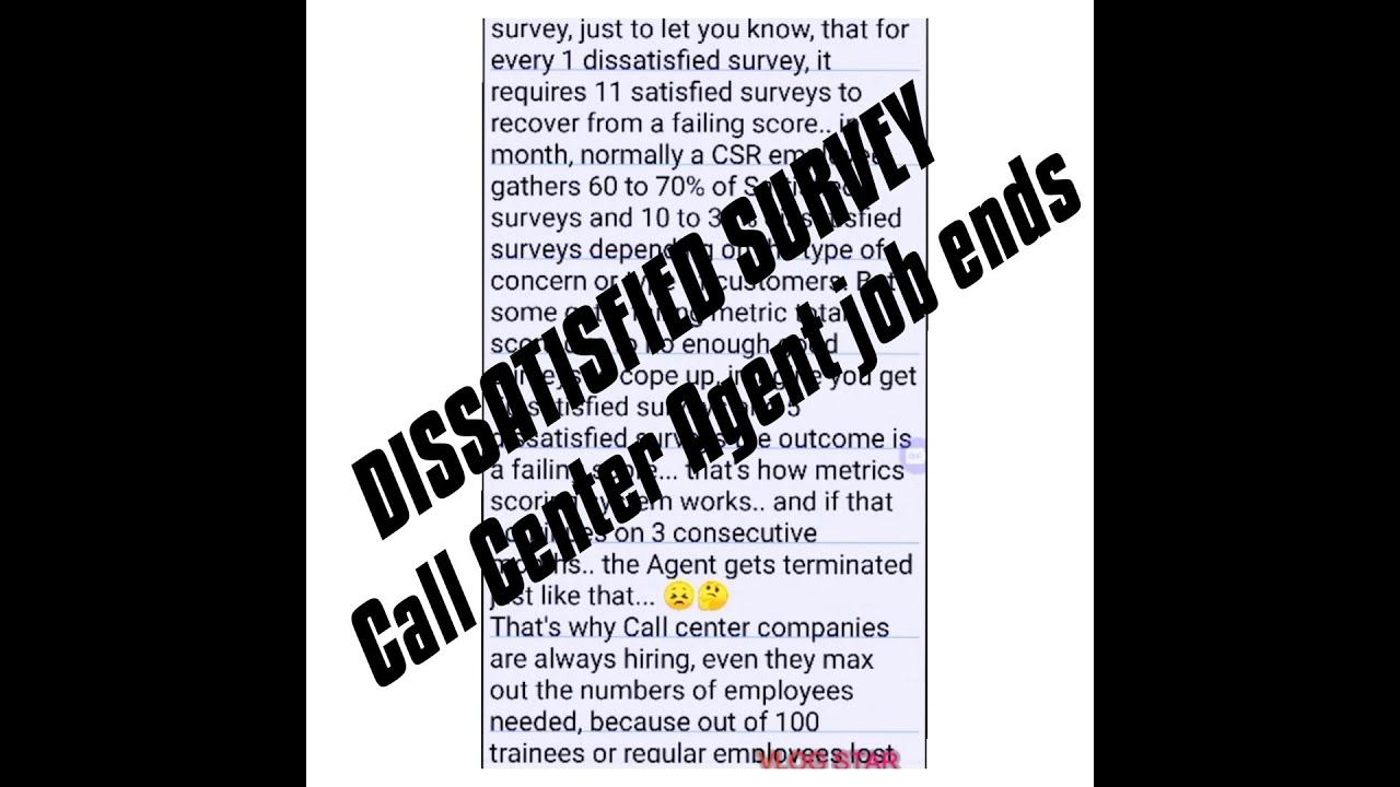 Friendly note from a  Call Center Agent / How Surveys affects the job