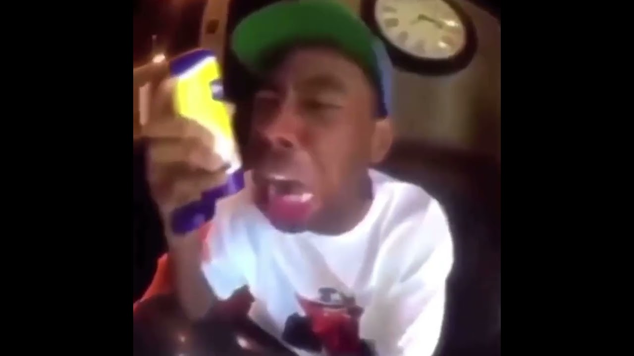 Tyler the Creator eating bread and mayonnaise while crying