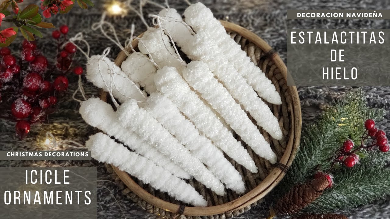 COMO HACER ESTALACTITAS DE HIELO O NIEVE PARA DECORAR EN NAVIDAD | ICICLES FOR CHRISTMAS TREE | 2022