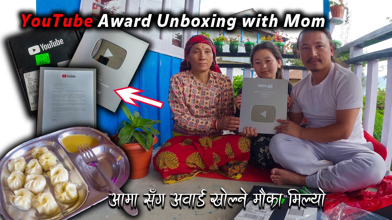 Unboxing My Silver Play Button with My Mom | Eating momo | Thank You All Subscribers | Village vlog