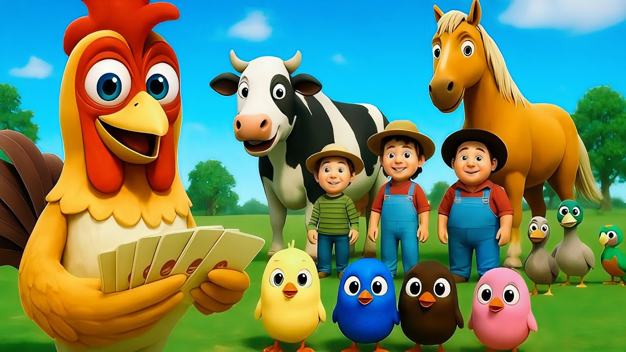 El Pollito Pio 3D - Canciones de la Granja deZenón -el Pollito y el Tractor de lagranja vaca