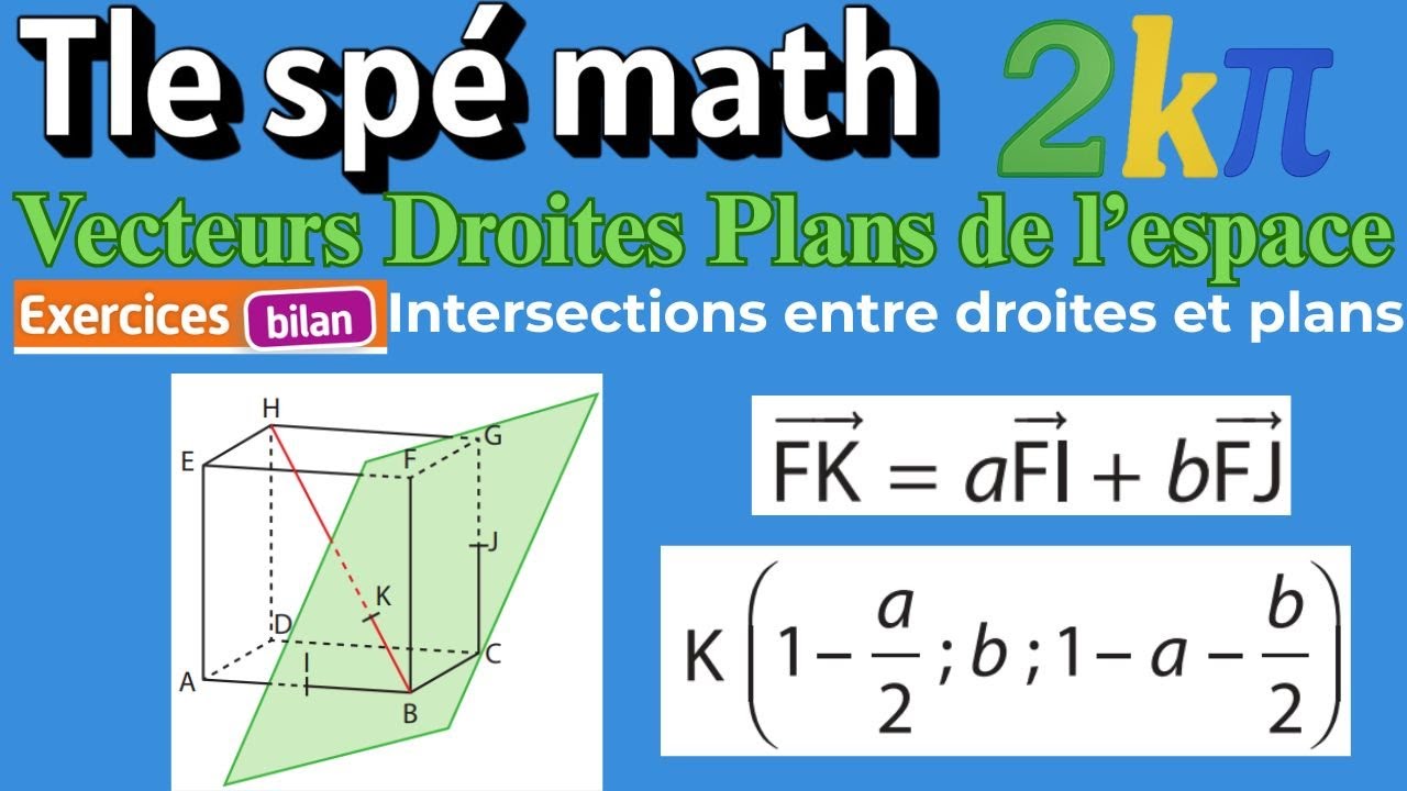 105p298 Droites et plans dans un cube – Intersection et coordonnées - Type BAC