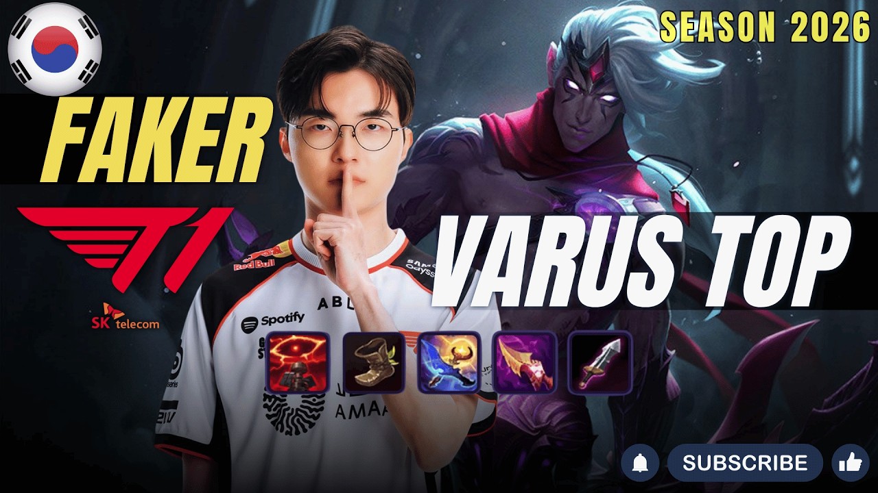 T1 Faker VARUS vs RUMBLE Top - Patch 26.7 KR Ranked | lolrec