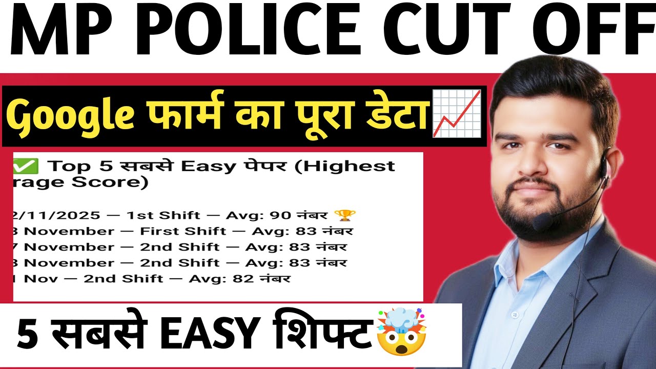 MP Police Cut Off 2025 🔥 Top 5 Sabse Easy Shift | Google Form Real Data | MP Police cut off