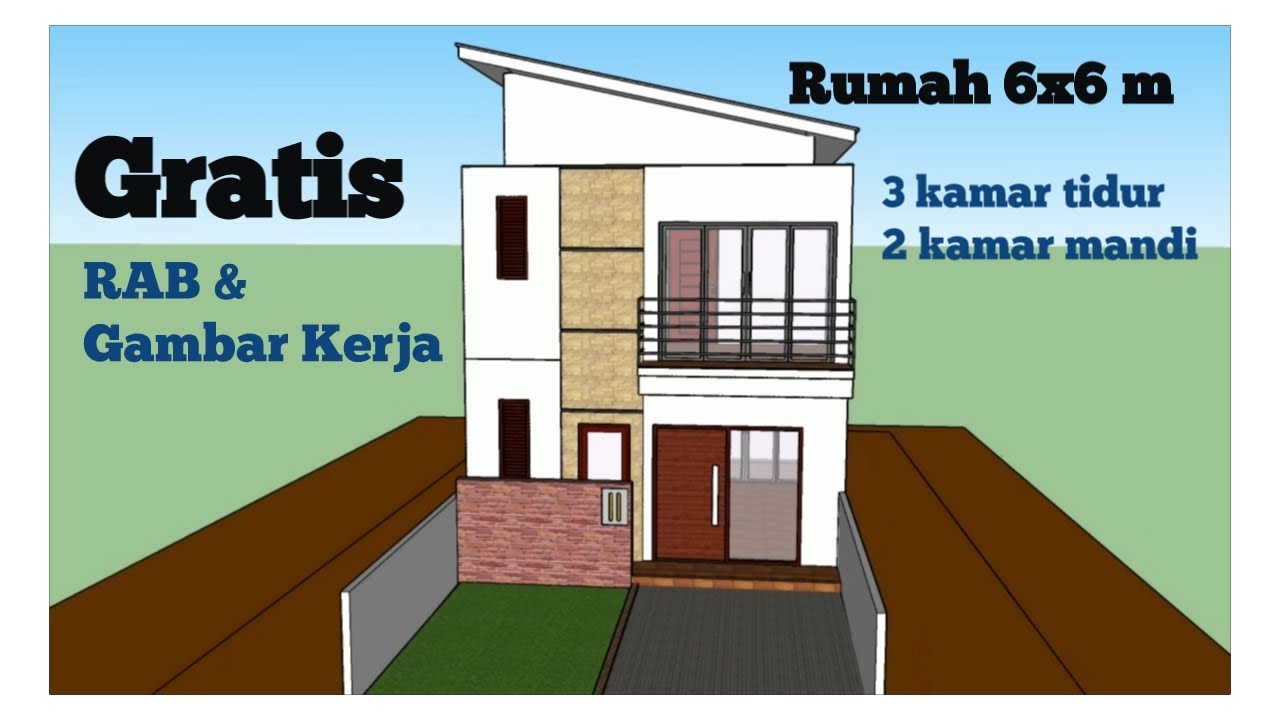 rumah 6x6 2 lantai