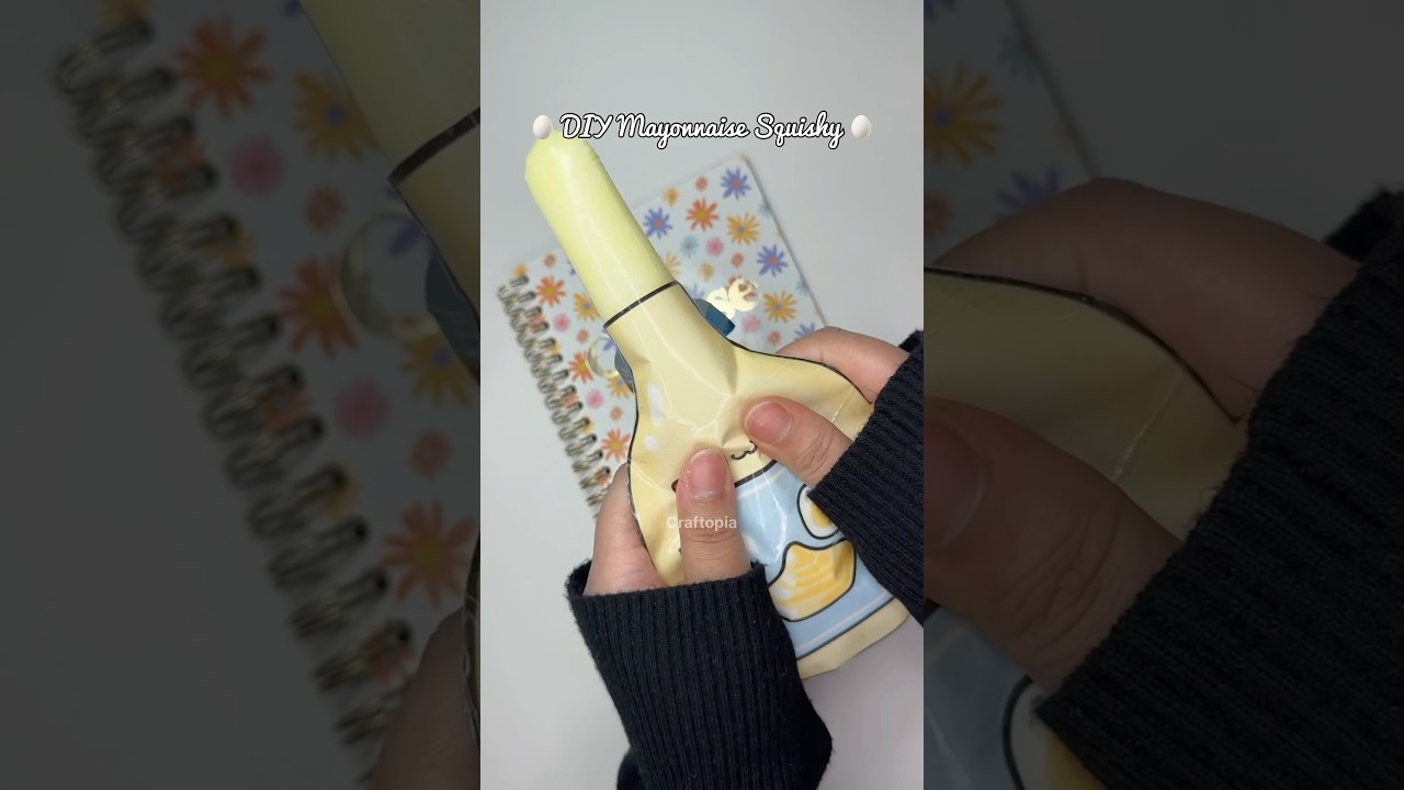 DIY Cute Mayonnaise Squishy 🥚 #papercraft #cutecrafts #easycrafts #diycrafts #thingstodo #craftopia