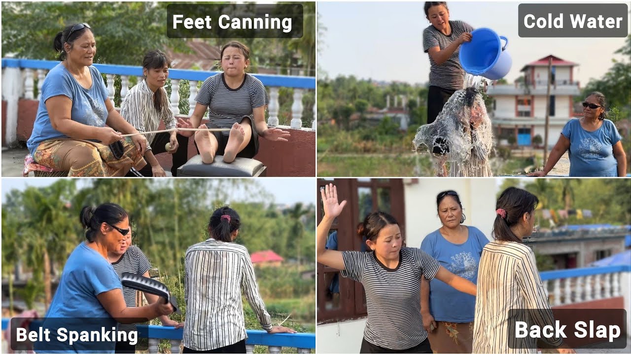 Back Slap Vs Belt Sp@nking / Feet Canning / Cold Water Challenge / Funny Video / Priya Sheetal Game