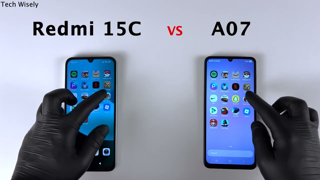 Redmi 15C против SAMSUNG A07 — тест скорости
